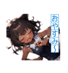 ゆるふわ猫ガールちゃん 水兵コスVer（個別スタンプ：6）