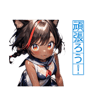 ゆるふわ猫ガールちゃん 水兵コスVer（個別スタンプ：10）