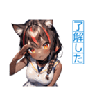 ゆるふわ猫ガールちゃん 水兵コスVer（個別スタンプ：13）