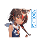 ゆるふわ猫ガールちゃん 水兵コスVer（個別スタンプ：16）