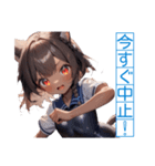 ゆるふわ猫ガールちゃん 水兵コスVer（個別スタンプ：18）