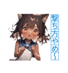 ゆるふわ猫ガールちゃん 水兵コスVer（個別スタンプ：25）
