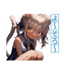 ゆるふわ猫ガールちゃん 水兵コスVer（個別スタンプ：34）