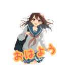 女子高生の毎日の挨拶スタンプ（個別スタンプ：6）