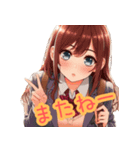 女子高生の毎日の挨拶スタンプ（個別スタンプ：8）