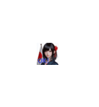 黒髪が似合うカワイイ美女たち！（個別スタンプ：3）