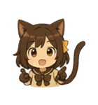 にゃんこ娘の感情スタンプパック（個別スタンプ：3）