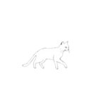 モノクロ猫シルエット（個別スタンプ：1）