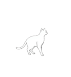 モノクロ猫シルエット（個別スタンプ：2）
