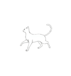 モノクロ猫シルエット（個別スタンプ：4）