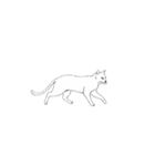 モノクロ猫シルエット（個別スタンプ：6）