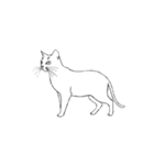 モノクロ猫シルエット（個別スタンプ：7）