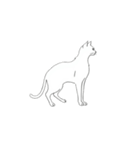 モノクロ猫シルエット（個別スタンプ：11）