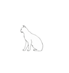 モノクロ猫シルエット（個別スタンプ：13）