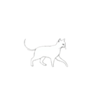 モノクロ猫シルエット（個別スタンプ：14）