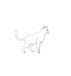 モノクロ猫シルエット（個別スタンプ：16）