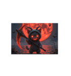 Cool cat 【ネコヤギ】    Red moon弓矢.刀（個別スタンプ：9）