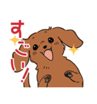 陽気なダックスフンド/レッド（個別スタンプ：3）