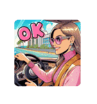 #Driving along the seaside sunny day.（個別スタンプ：13）