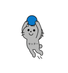 バレーする黒うさぎ（個別スタンプ：1）
