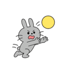 バレーする黒うさぎ（個別スタンプ：5）
