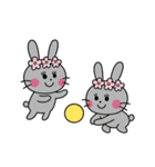 バレーする黒うさぎ（個別スタンプ：14）