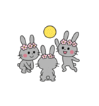 バレーする黒うさぎ（個別スタンプ：15）