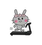 バレーする黒うさぎ（個別スタンプ：18）