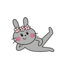 バレーする黒うさぎ（個別スタンプ：20）
