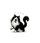 もふもふ白黒猫の即レススタンプ（個別スタンプ：6）