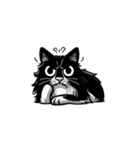 もふもふ白黒猫の即レススタンプ（個別スタンプ：9）
