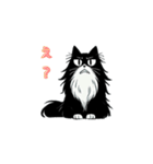 もふもふ白黒猫の即レススタンプ（個別スタンプ：15）