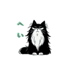 もふもふ白黒猫の即レススタンプ（個別スタンプ：31）