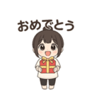 【ゆるっとお団子ヘア彼女】（個別スタンプ：2）
