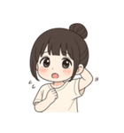 【ゆるっとお団子ヘア彼女】（個別スタンプ：5）