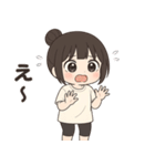 【ゆるっとお団子ヘア彼女】（個別スタンプ：7）