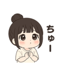 【ゆるっとお団子ヘア彼女】（個別スタンプ：10）