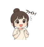 【ゆるっとお団子ヘア彼女】（個別スタンプ：12）