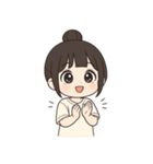 【ゆるっとお団子ヘア彼女】（個別スタンプ：16）