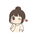 【ゆるっとお団子ヘア彼女】（個別スタンプ：20）