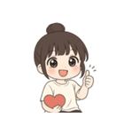 【ゆるっとお団子ヘア彼女】（個別スタンプ：27）
