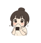 【ゆるっとお団子ヘア彼女】（個別スタンプ：35）