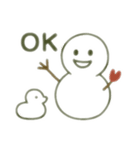 シンプルな雪だるまスタンプ（個別スタンプ：2）