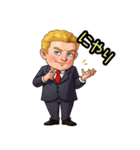 外国人ビジネスマンのちびキャラスタンプ（個別スタンプ：3）