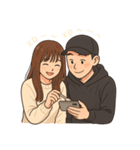 恋人同士の普段のやりとり-奈々＆Nick（個別スタンプ：18）
