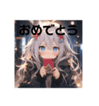挨拶をする女の子たちのスタンプ（個別スタンプ：13）