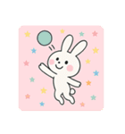 バレーする白うさぎ①（個別スタンプ：11）