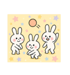バレーする白うさぎ①（個別スタンプ：12）