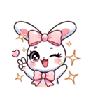 ゆるガーリーうさぎ♡（個別スタンプ：1）