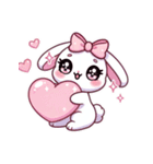 ゆるガーリーうさぎ♡（個別スタンプ：3）